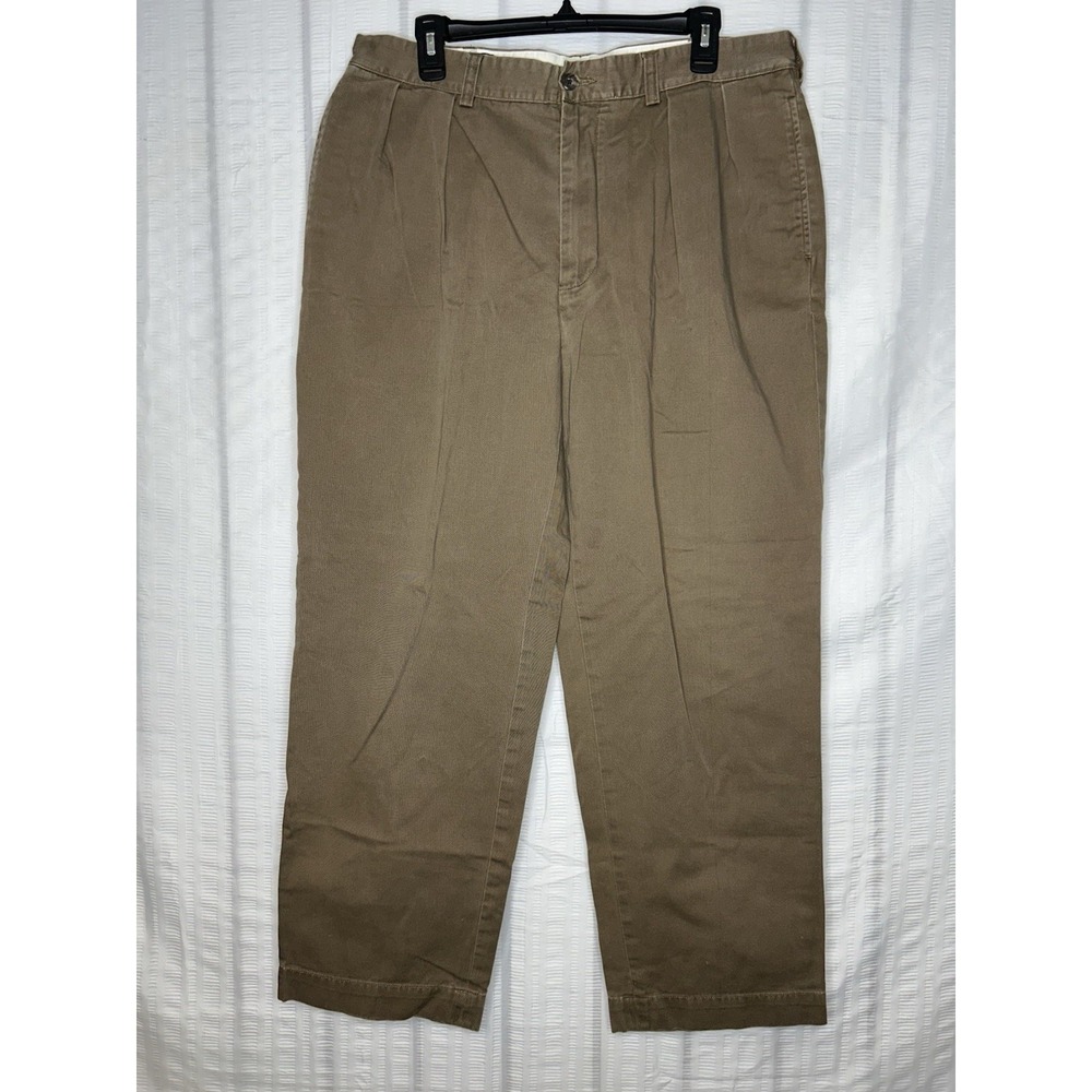 VTG Polo Ralph Lauren Pants Mens 36x30 Brown Andrew Pant Double Pleat Straight